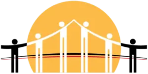 LifeWorks for Autism logo with yellow sun and people holding hands creating a bridge