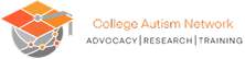 Orange graduation hat logo for College Autism Network