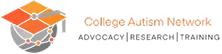 Orange graduation hat logo for College Autism Network